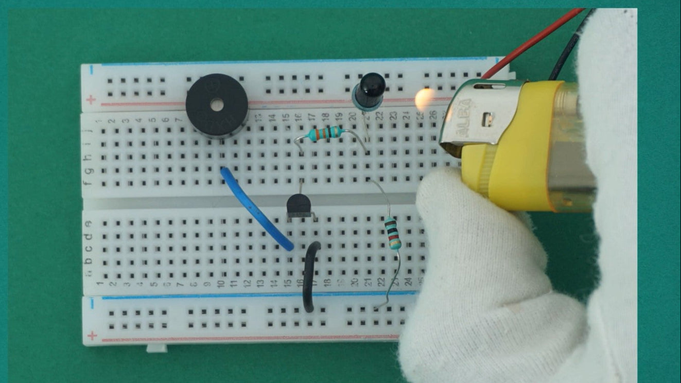 Fire Alert Indicator on Breadboard
