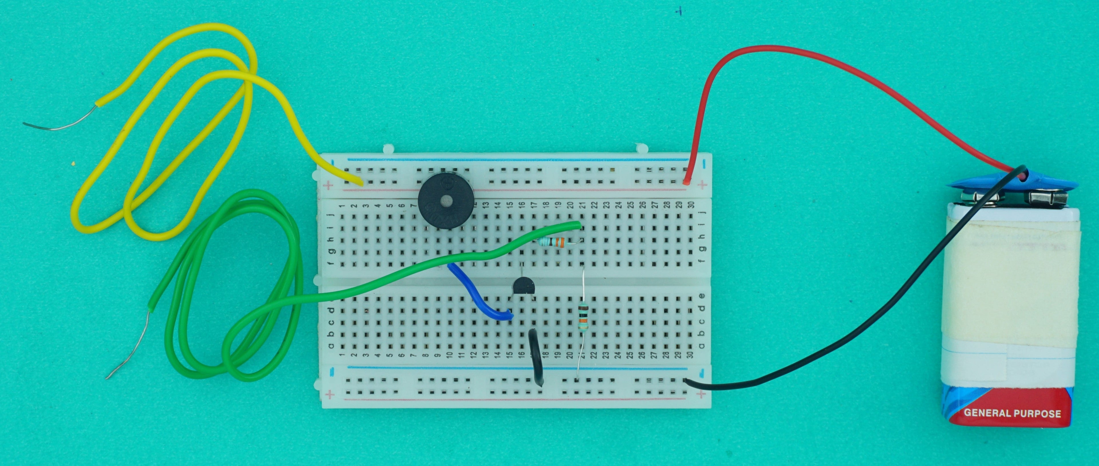 Water Tank Overflow Indicator on Breadboard